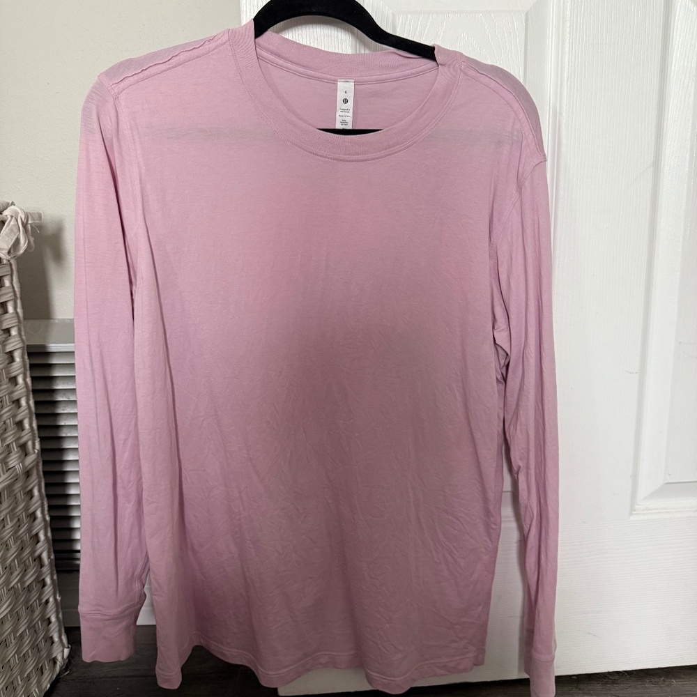 Lululemon All Yours Long Sleeve Shirt Pink Peony Size 6